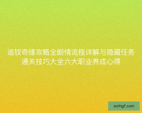 追钗奇缘攻略全剧情流程详解与隐藏任务通关技巧大全六大职业养成心得