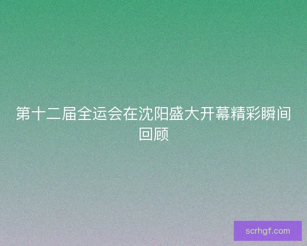 第十二届全运会在沈阳盛大开幕精彩瞬间回顾